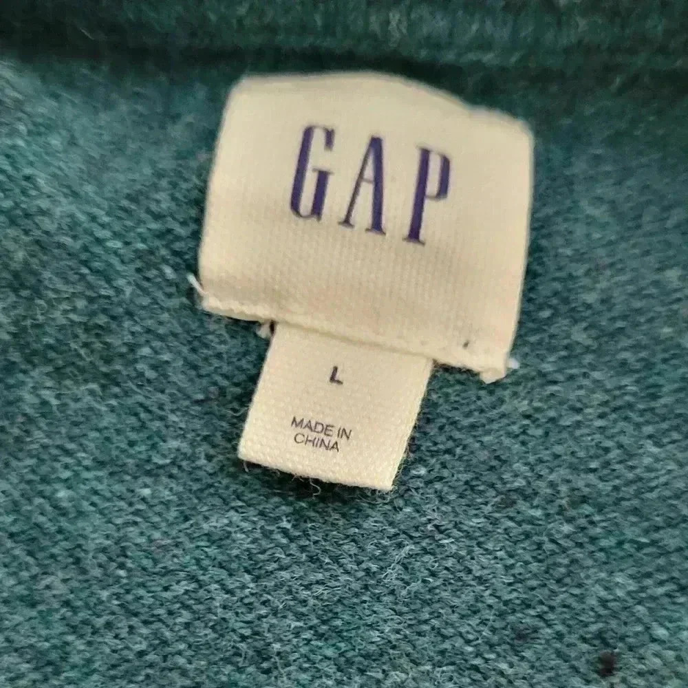 Green Gap Merino Wool Blend Crewneck Sweater Size L - Picture 4 of 5